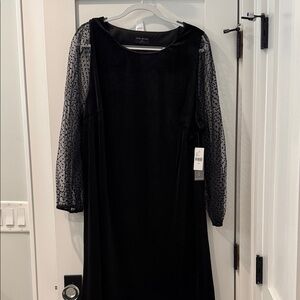 Lane Bryant Black Dress with Sheer Sleeves